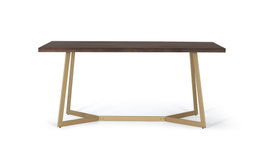 GINER Y COLOMER Mesa de Comedor de Madera de Mango con Patas Doradas 170x90 cm